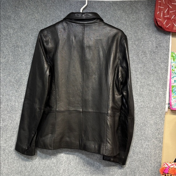 Wilsons genuine Leather Jacket  Black Zip up collard  Soft Lux Feel coat M - Picture 4 of 11